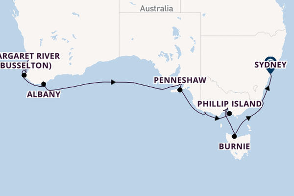 Australia from Perth (Fremantle), Australia with the Regatta