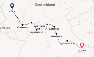 Main ab Passau, Deutschland auf der Amadeus Cara