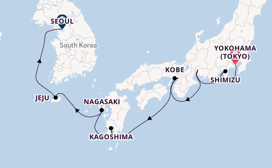 Japan from Yokohama (Tokyo), Japan with the Norwegian Jade