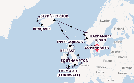 British Isles from Copenhagen, Denmark with the Regal Princess