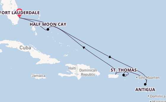 Caribbean vanaf Fort Lauderdale, Verenigde Staten met de Nieuw Amsterdam