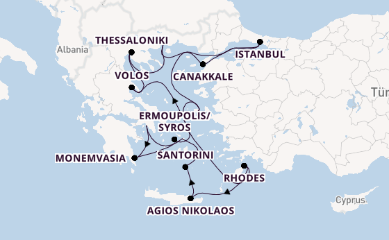 Eastern Mediterranean from Athens (Piraeus), Greece with the Azamara Journey