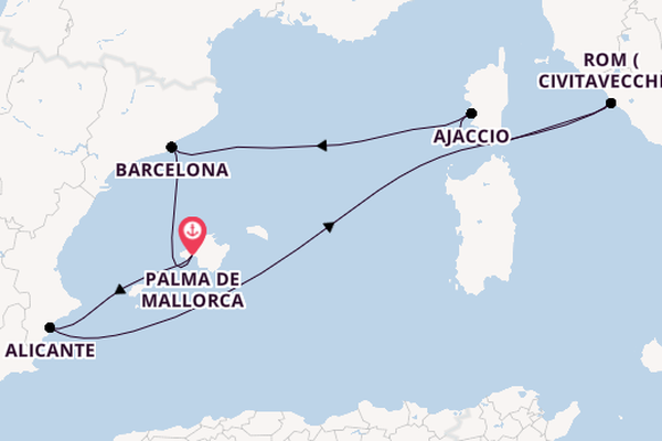 Westliches Mittelmeer ab Palma de Mallorca, Spanien auf AIDAprima