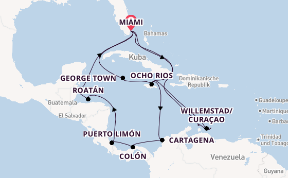 Karibik ab Miami auf der MSC Poesia