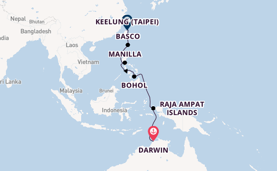 Zuidoost-Azië vanaf Darwin, Australië met de HANSEATIC spirit