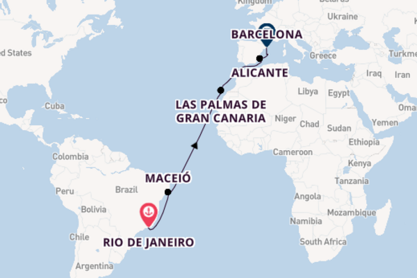 Transatlantic & Repositioning from Rio de Janeiro, Brazil with the MSC Seaview