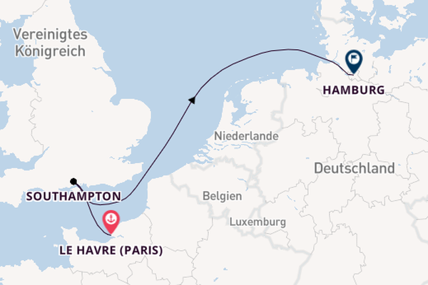 England ab Le Havre (Paris), Frankreich auf der MSC Preziosa