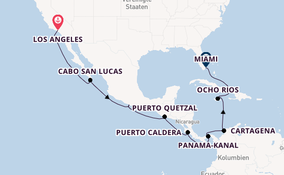 Mittelamerika ab Los Angeles, USA auf der Norwegian Joy