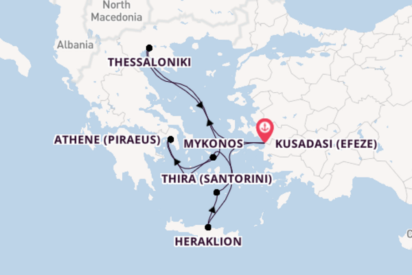 Geniet van een 7daagse cruise naar Kusadasi (Efeze)