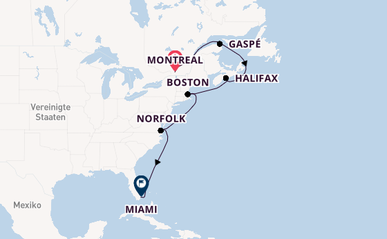 USA Ostküste ab Montreal, Kanada auf der Seabourn Quest