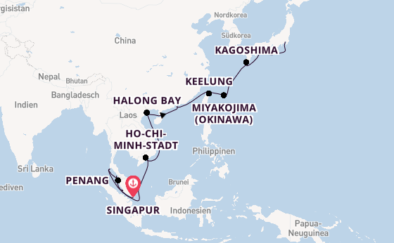 Südostasien ab Singapur, Singapur auf der Coral Princess