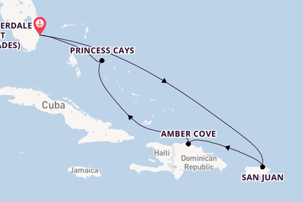 Caribbean from Fort Lauderdale (Port Everglades), Florida, USA with the Sun Princess