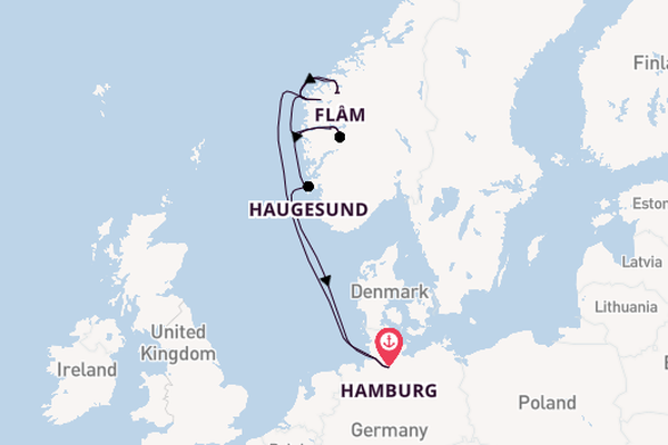 Noorwegen vanaf Hamburg, Duitsland met de Costa Favolosa