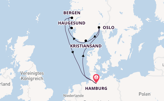 Norwegen ab Hamburg auf der MSC Preziosa
