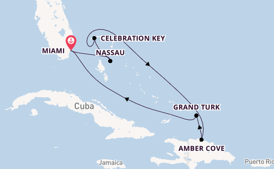 Caribbean vanaf Miami, Verenigde Staten met de Carnival Celebration