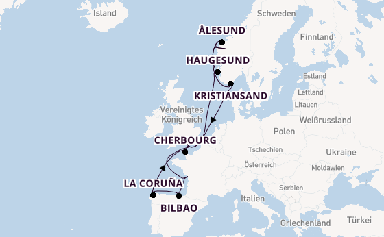 Norwegen ab Southampton, Großbritannien auf der MSC Virtuosa