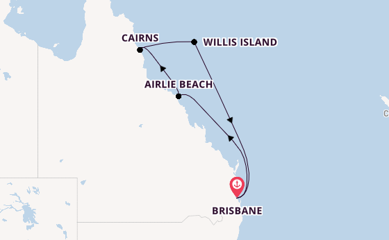 Australië vanaf Brisbane, Australië met de Grand Princess