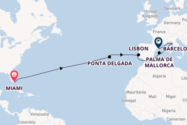 Transatlantic & Repositioning from Miami, Florida with the Norwegian Viva