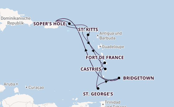 Karibik ab San Juan, Puerto Rico auf der Emerald Princess