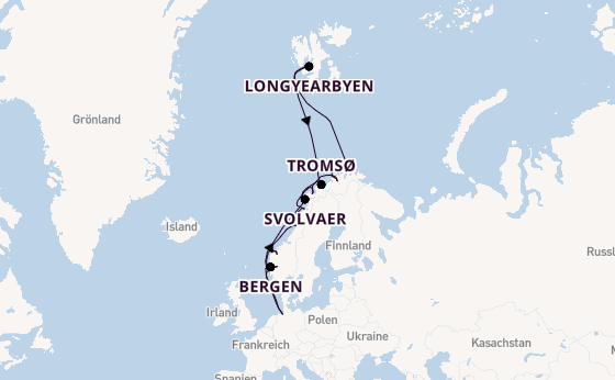 Norwegen ab Bremerhaven, Deutschland auf der Amadea