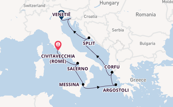 Middellandse Zee vanaf Civitavecchia (Rome), Italië met de Nautica