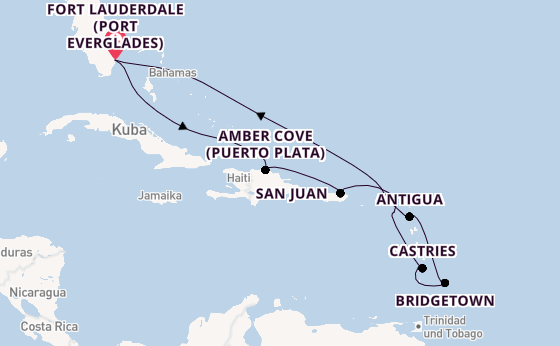 Karibik ab Fort Lauderdale (Port Everglades), USA auf der Sun Princess