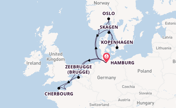 Noorwegen vanaf Hamburg, Duitsland met AIDAnova