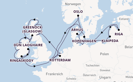 Britische Inseln ab London/Dover, Großbritannien auf der Nieuw Statendam