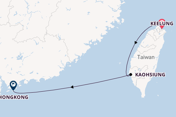 Ostasien ab Keelung, Taiwan auf der Explora III