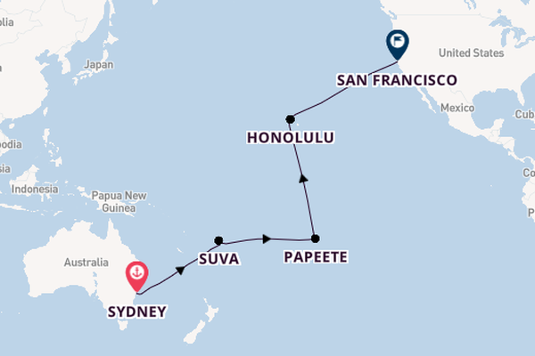 Transpacific from Sydney, Australia with the Carnival Luminosa