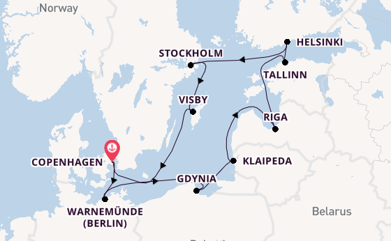 Baltic Sea from Copenhagen, Denmark with the MSC Magnifica