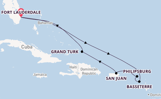 Caribbean vanaf Fort Lauderdale, Verenigde Staten met de Adventure of the Seas