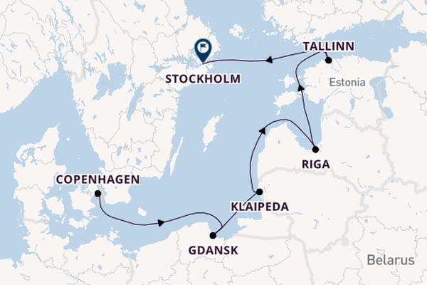 Baltic Sea from Copenhagen, Denmark with the Viking Vela