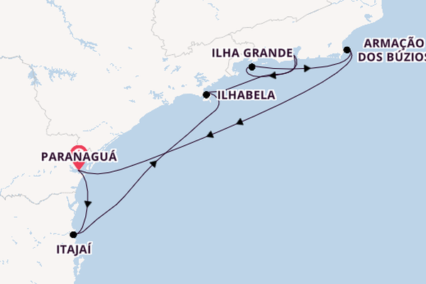 Brasilien ab Paranaguá, Brasilien auf der MSC Musica