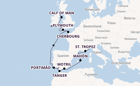 Britische Inseln ab Genua, Italien auf der Seabourn Pursuit