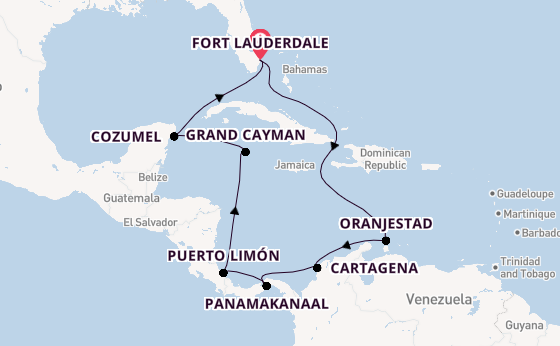 Caribbean vanaf Fort Lauderdale, Verenigde Staten met de Caribbean Princess