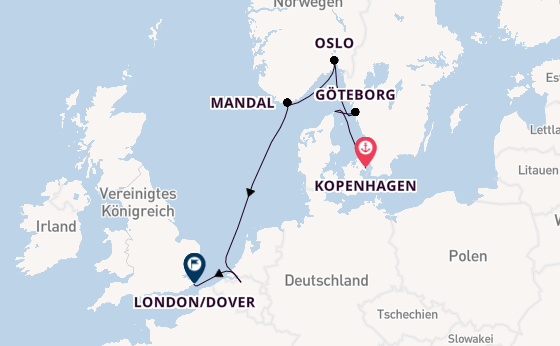 Norwegen ab Kopenhagen, Dänemark auf der Seabourn Ovation