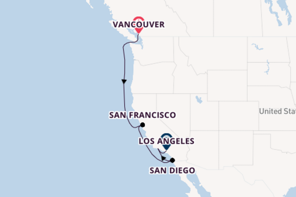 West Coast USA from Vancouver, British Columbia with the Discovery Princess