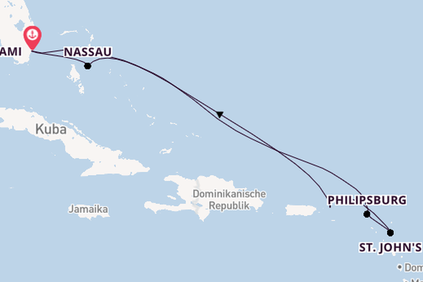 Karibik ab Miami auf der MSC Meraviglia