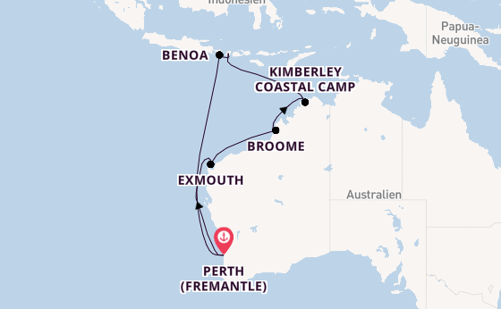 Australien ab Perth (Fremantle), Australien auf der Sapphire Princess