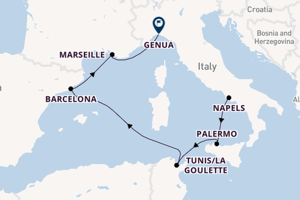 Westelijke Middellandse Zee vanaf Napels, Italië met de MSC Euribia