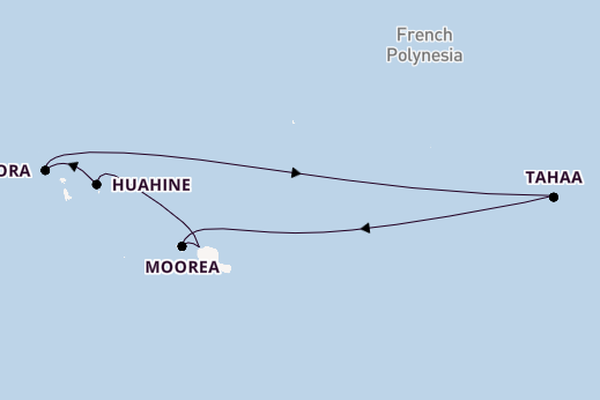 French Polynesia from Papeete, Tahiti, French Polynesia with the Evrima