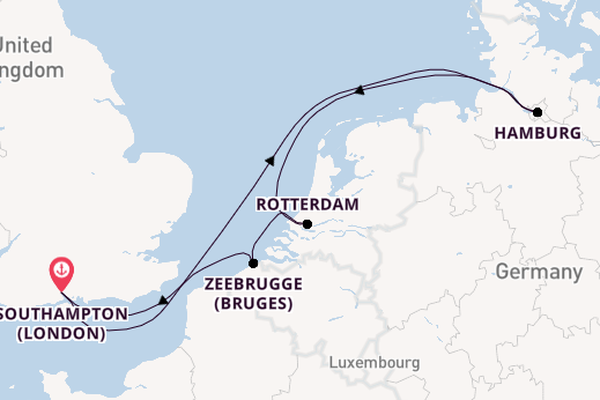 British Isles from Southampton, England with the Queen Anne