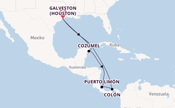 Mittelamerika ab Galveston (Houston), USA auf der Carnival Spirit