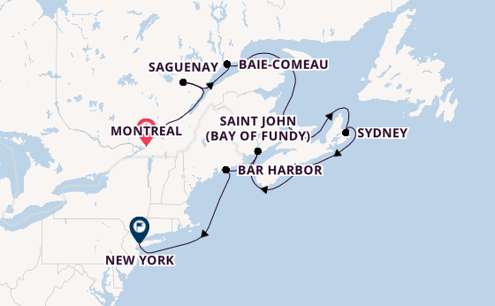Amerikaanse Oostkust vanaf Montreal, Canada met de Seven Seas Splendor