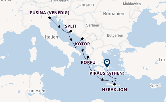 Mittelmeer ab Fusina (Venedig) auf der EUROPA