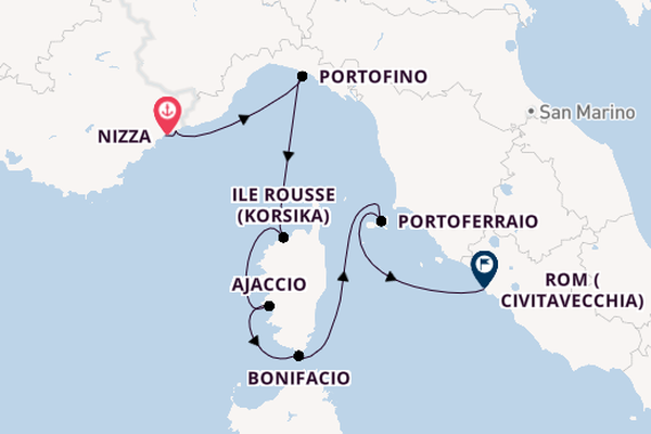 Westliches Mittelmeer ab Nizza, Frankreich auf der Royal Clipper
