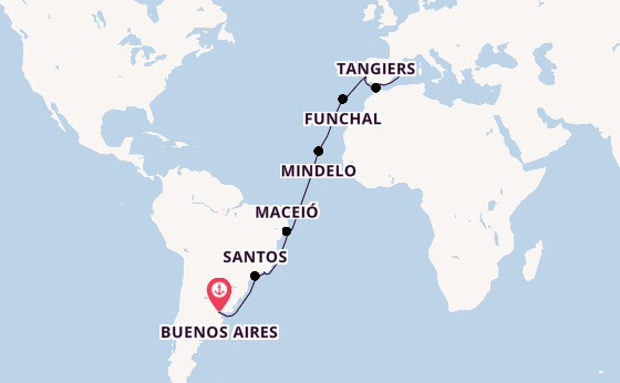 Transatlantic from Buenos Aires, Argentina with the MSC Seaview