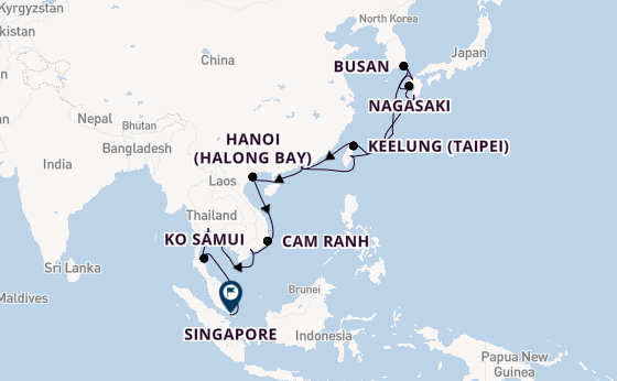 South East Asia from Hong Kong, China with the Riviera