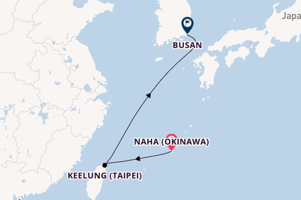 Oost-Azië vanaf Naha (Okinawa), Japan met de Costa Serena